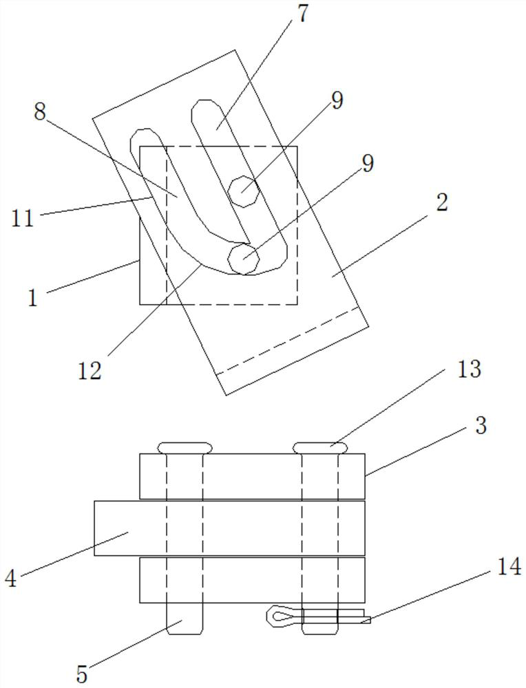 Limiting anti-bouncing device for upper acting coupler lifting rod