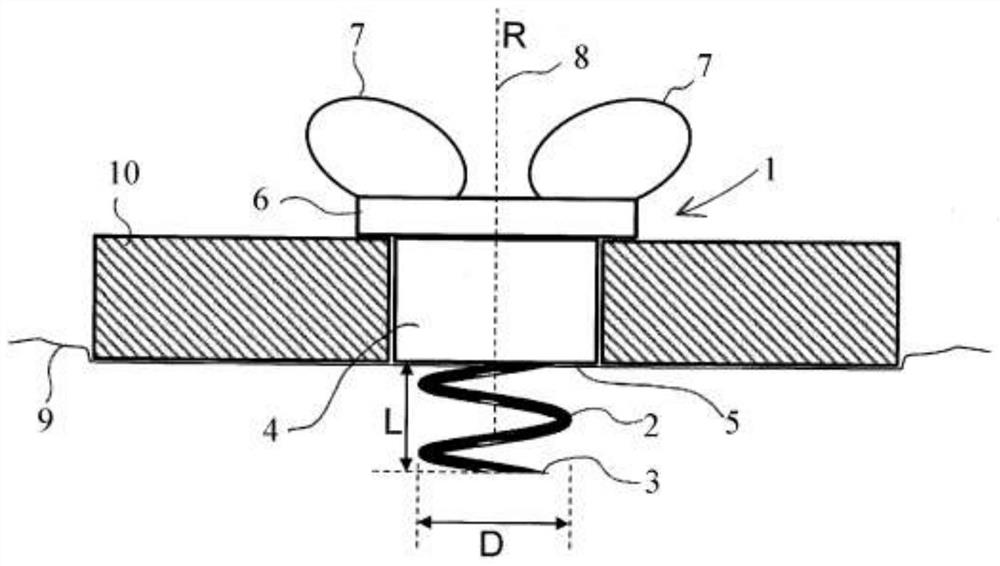 Fastening device and system having retaining element and fastening device