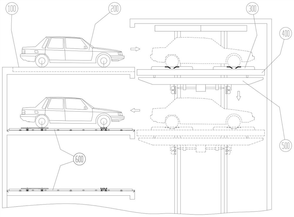 Split type automobile centering, lifting and carrying robot