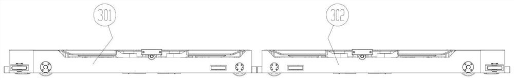 Split type automobile centering, lifting and carrying robot