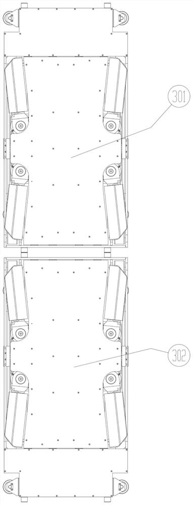 Split type automobile centering, lifting and carrying robot