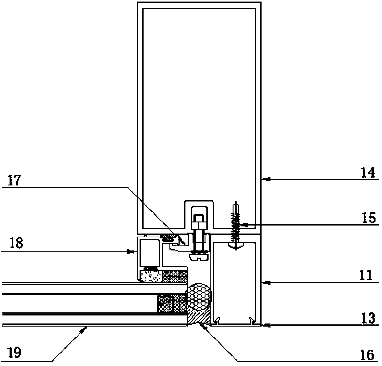 Shoulder pad member for door and window edge closing part of hidden frame glass curtain wall and mounting method of shoulder pad member