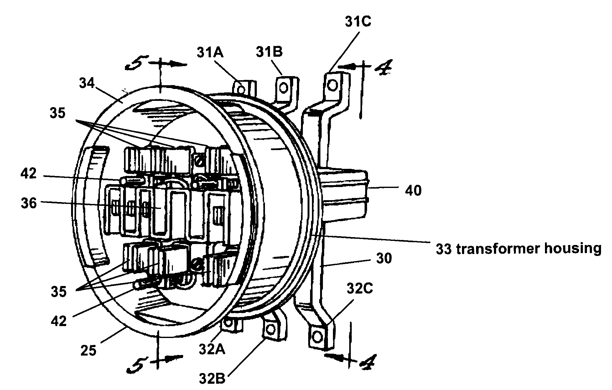 Watt Hour Meter Socket Adapter with Current Transformer Housing Structure