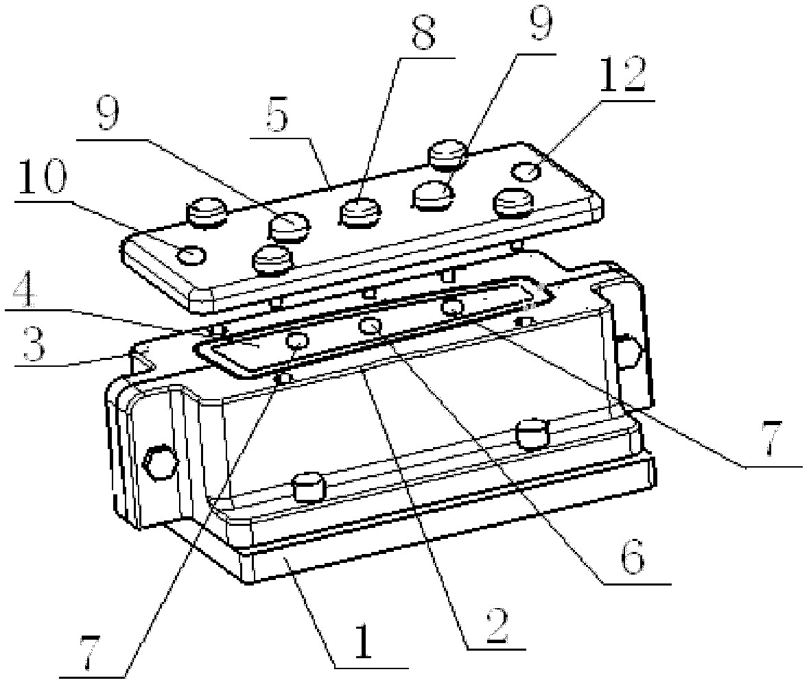 Core of composite rib box molding mold of helicopter rudder and manufacturing method of core