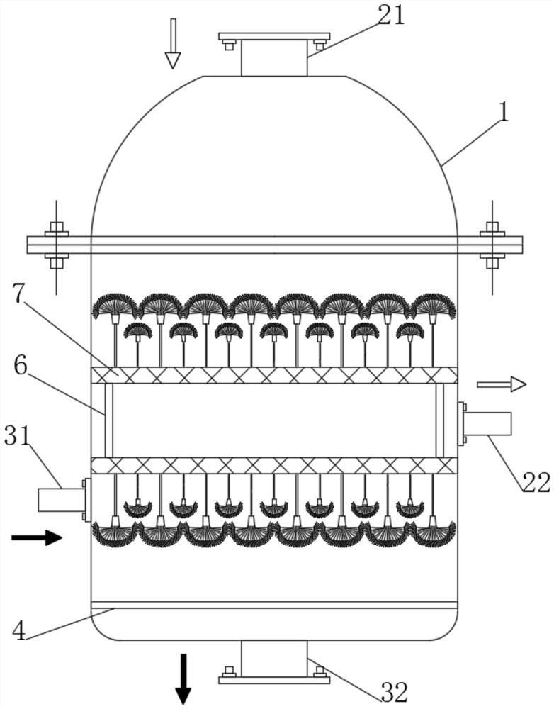 A floc adsorption equipment imitating dandelion printing and dyeing waste gas