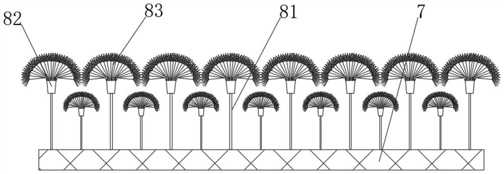 A floc adsorption equipment imitating dandelion printing and dyeing waste gas