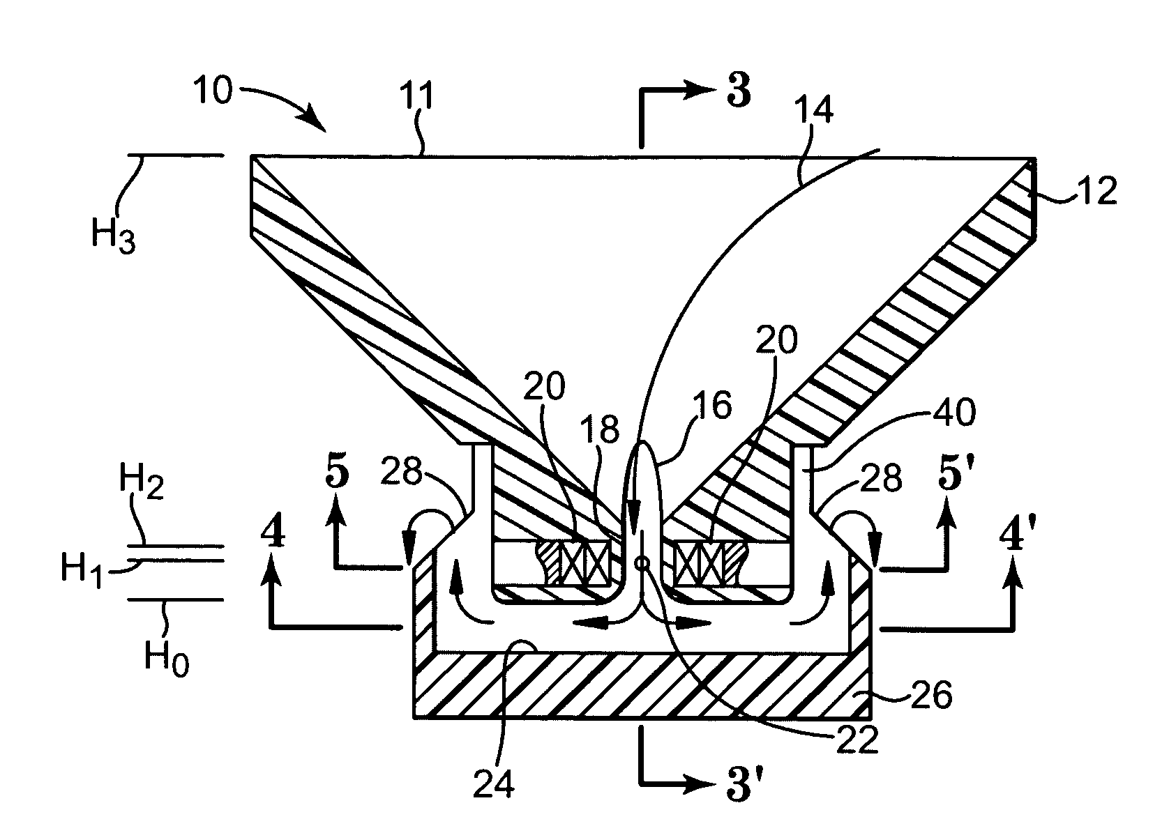 Magnetic flowmeter with integral liquid trap