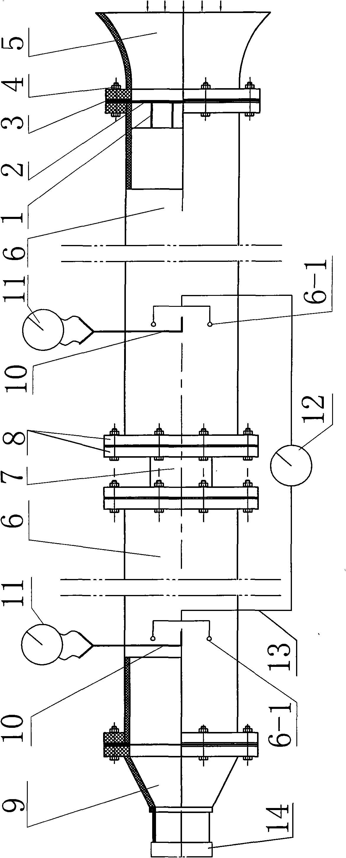 Open experiment device for teaching local resistance measurement during air flowing