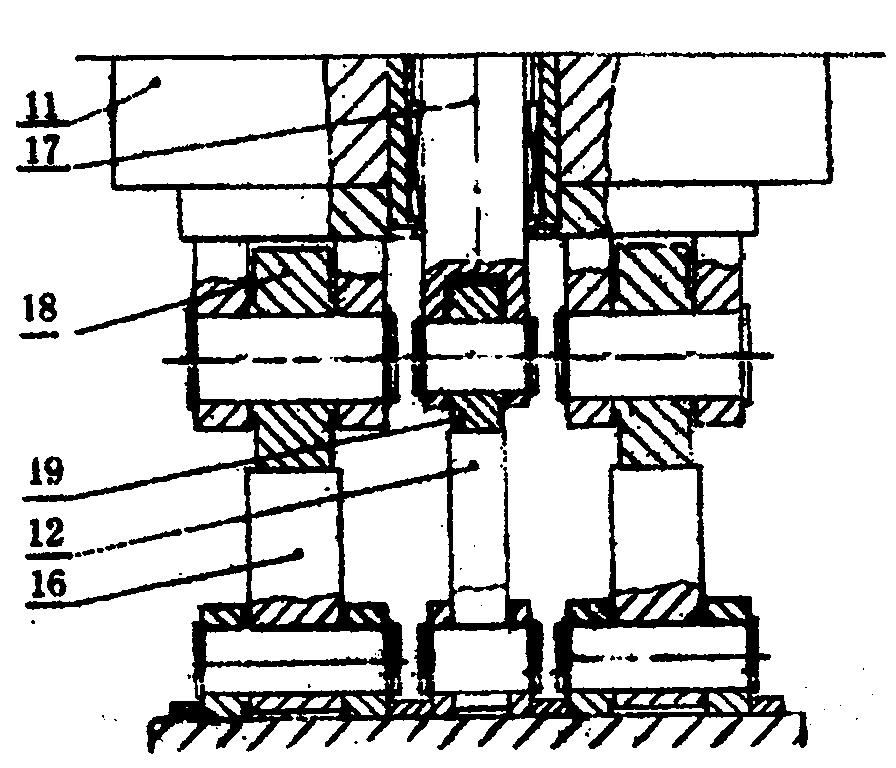 Swinging rolling machine with double inclined surfaces