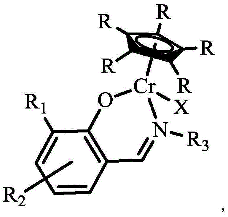 Organic porous material after-supported single cyclopentadienyl chromium catalyst and application thereof