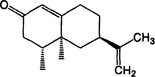 Method for synthesizing nootkatone, and its application