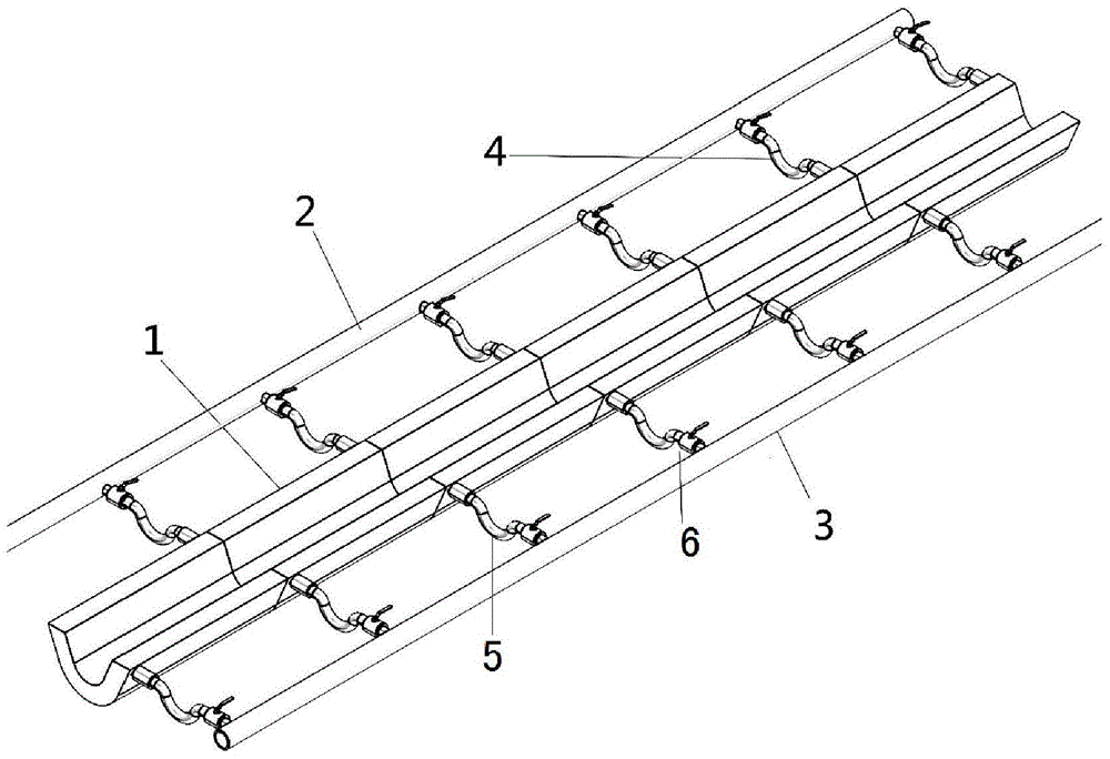 Blast furnace slag discharge trench with built-in water cooling system