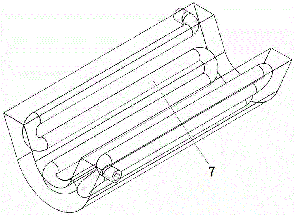 Blast furnace slag discharge trench with built-in water cooling system