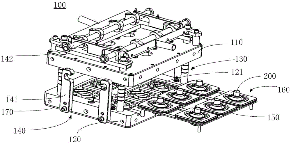 Rotational molding die and rotary molding process method