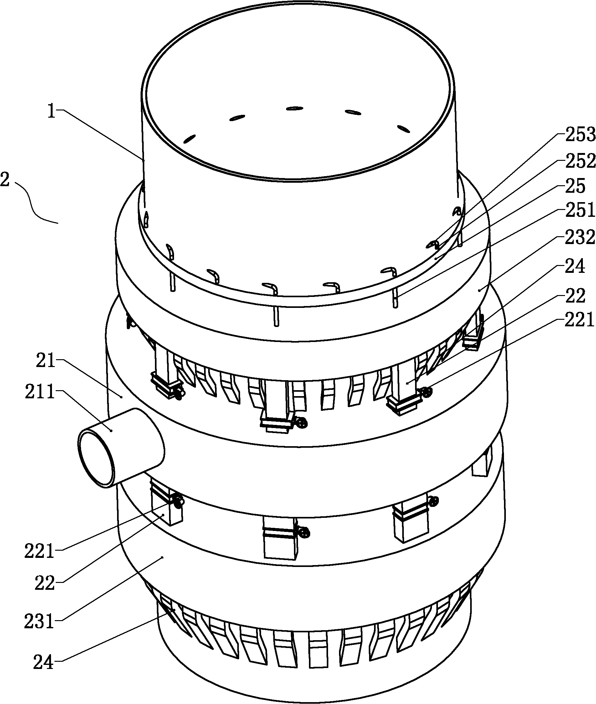 Spray drying tower for preparing powder