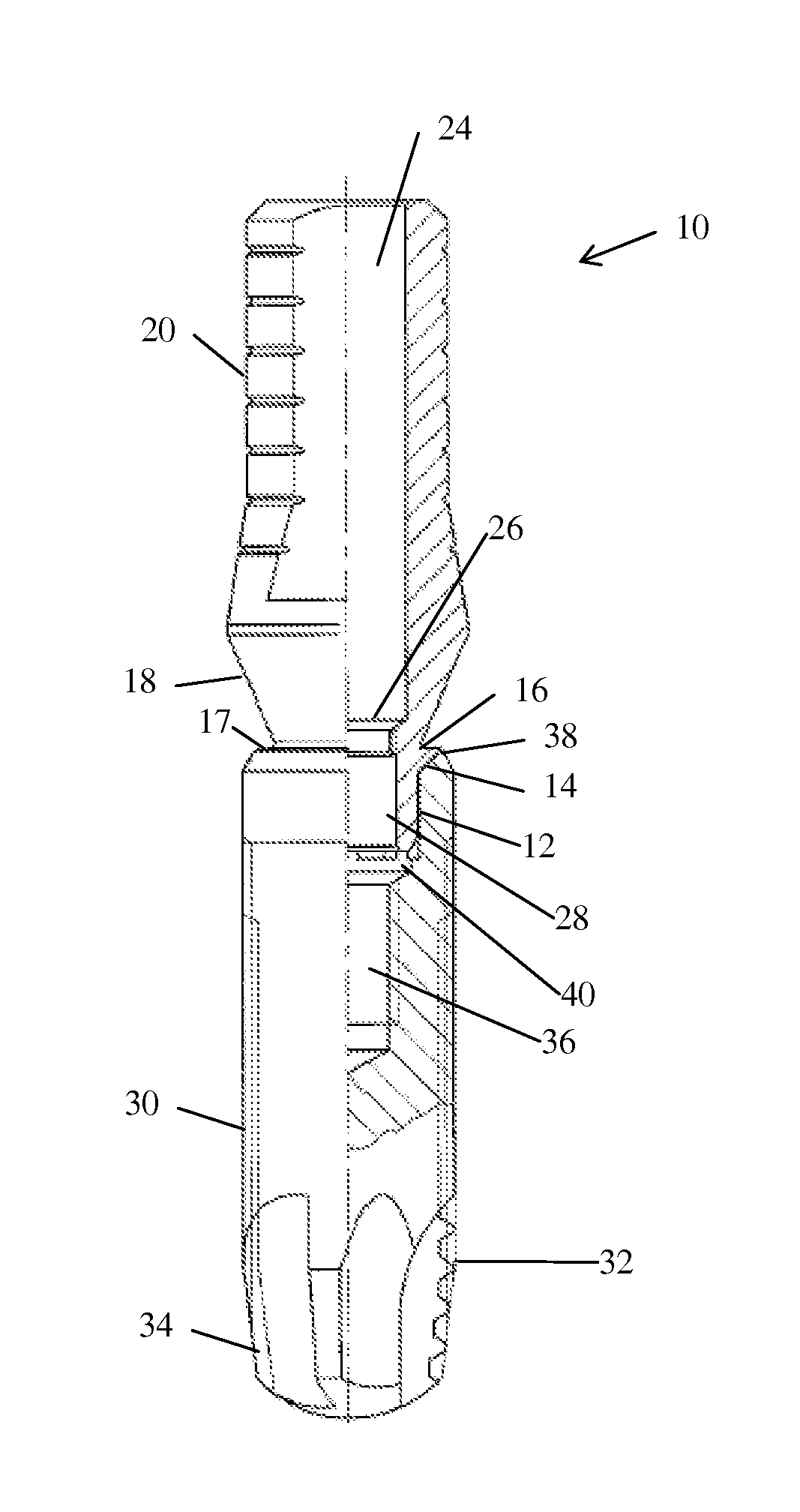 Dental abutment with indentation for inhibition of crestal bone remodeling