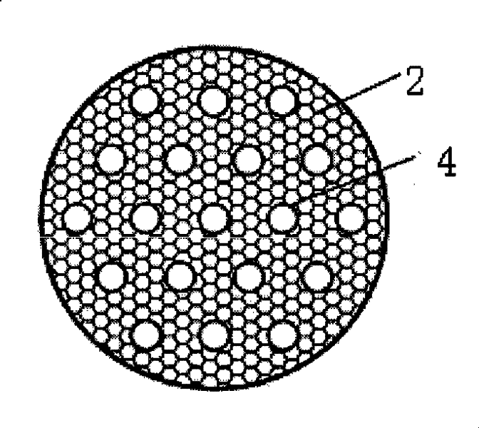 Method and device for improving flow character of gas liquid bubble column with row tubes