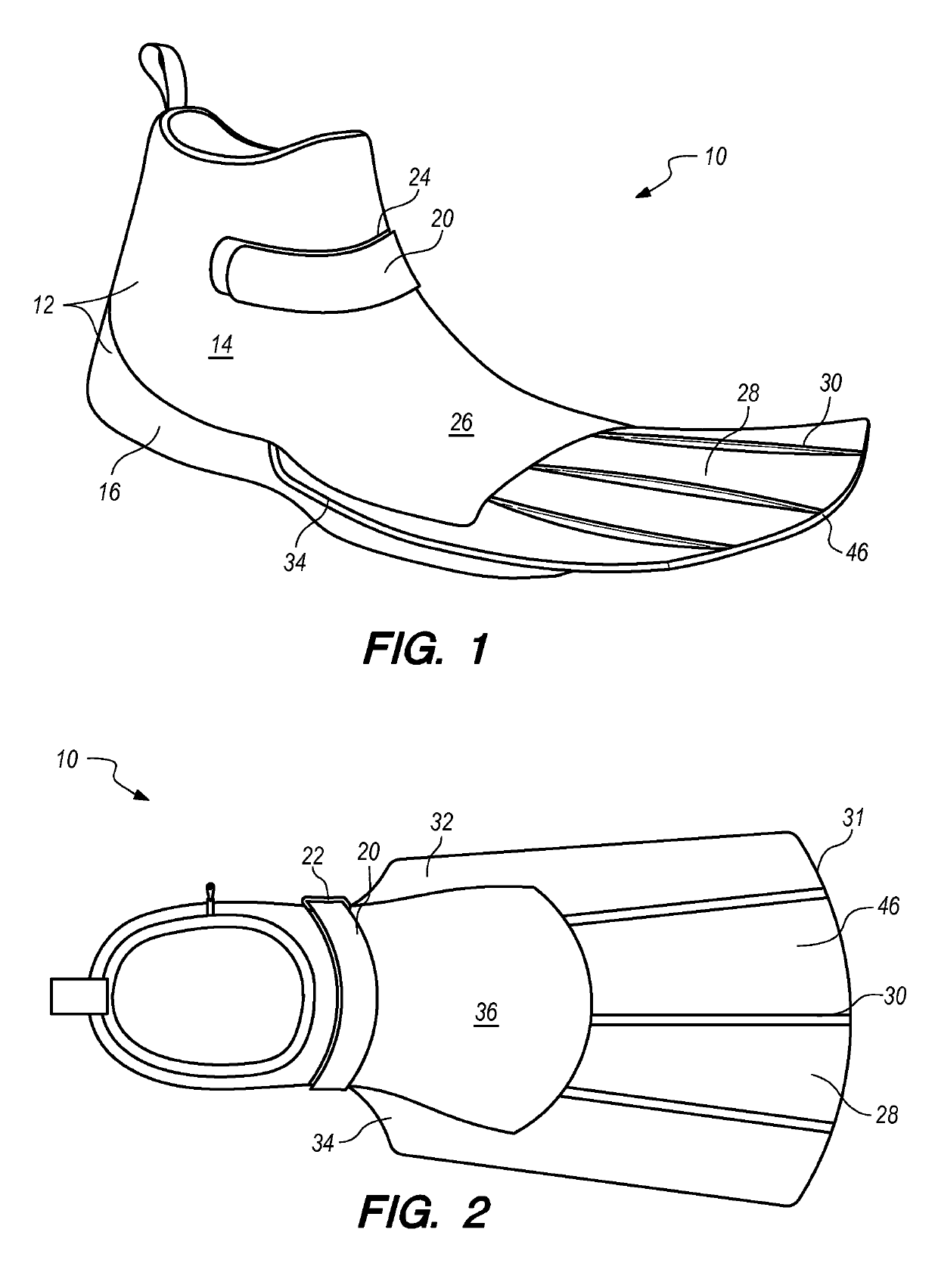 Walkable water shoe with incorporated swim fin appendage