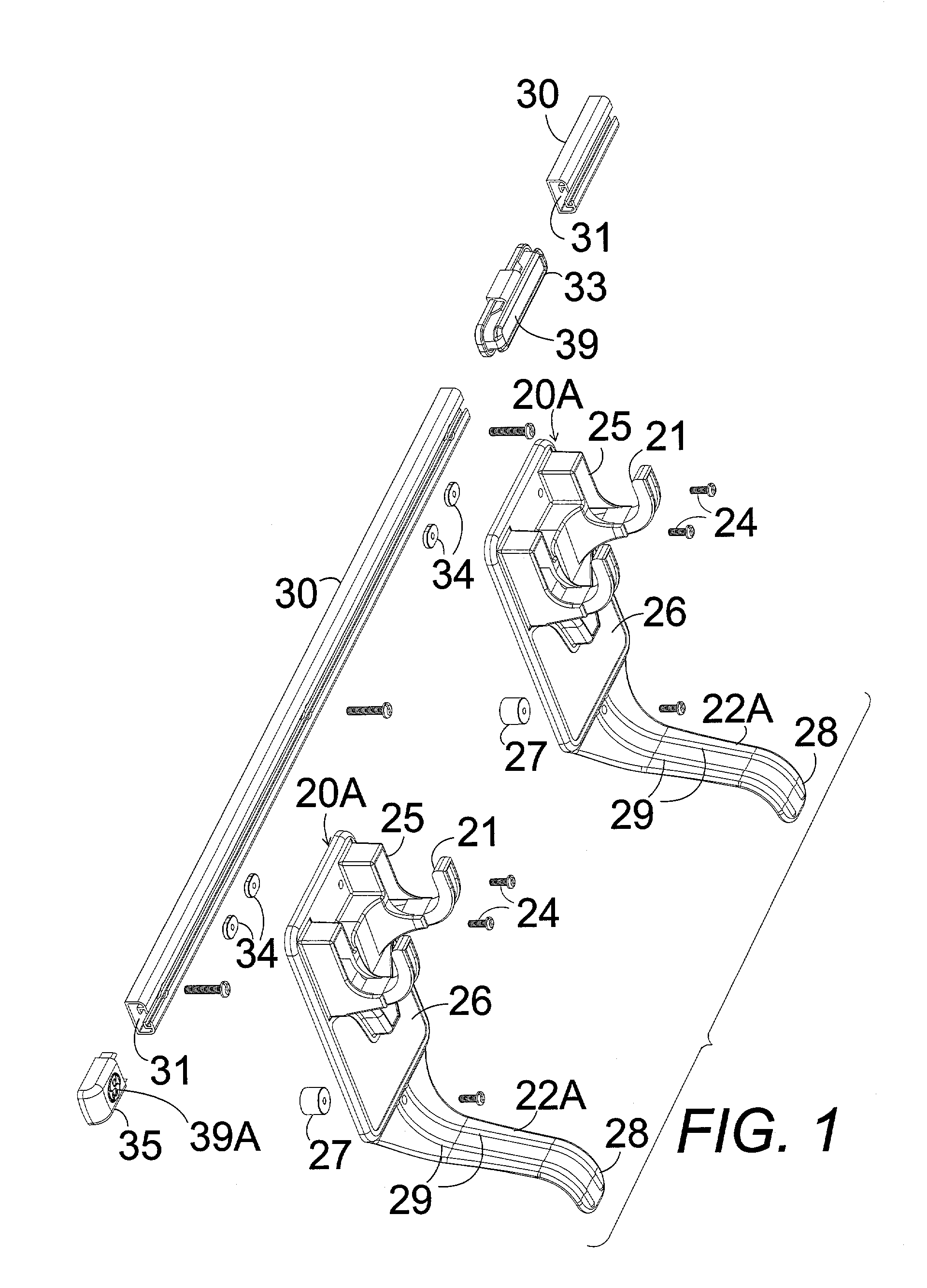 Wall hanger and spacer for skateboards and scooters