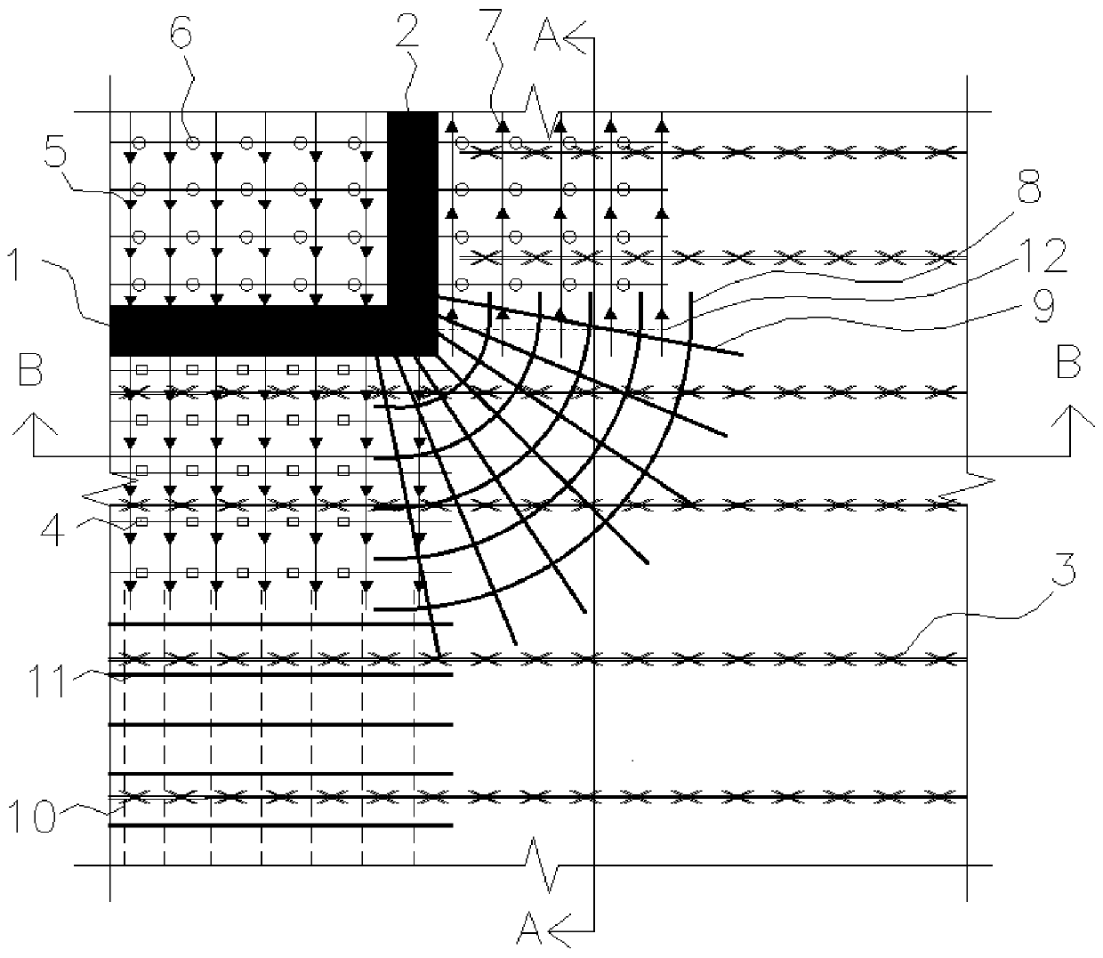 Steel bar layer at external corner part