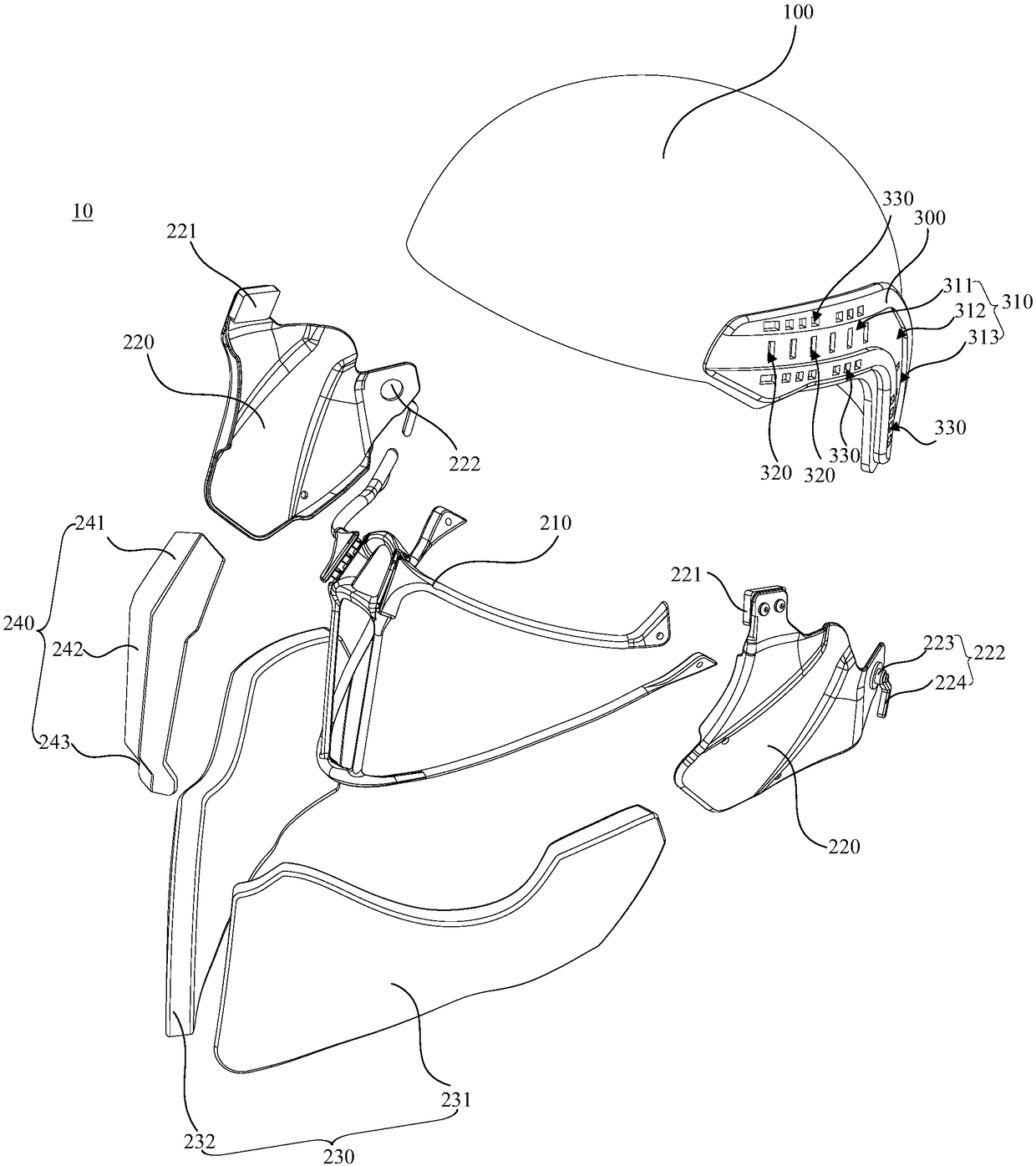 Bulletproof helmet and face mask thereof