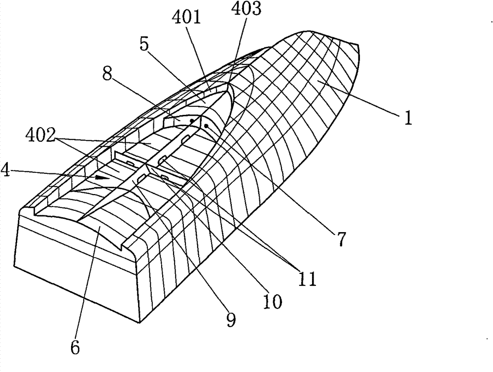 High-speed rounded bilge type boat utilizing air cavity to reduce resistance