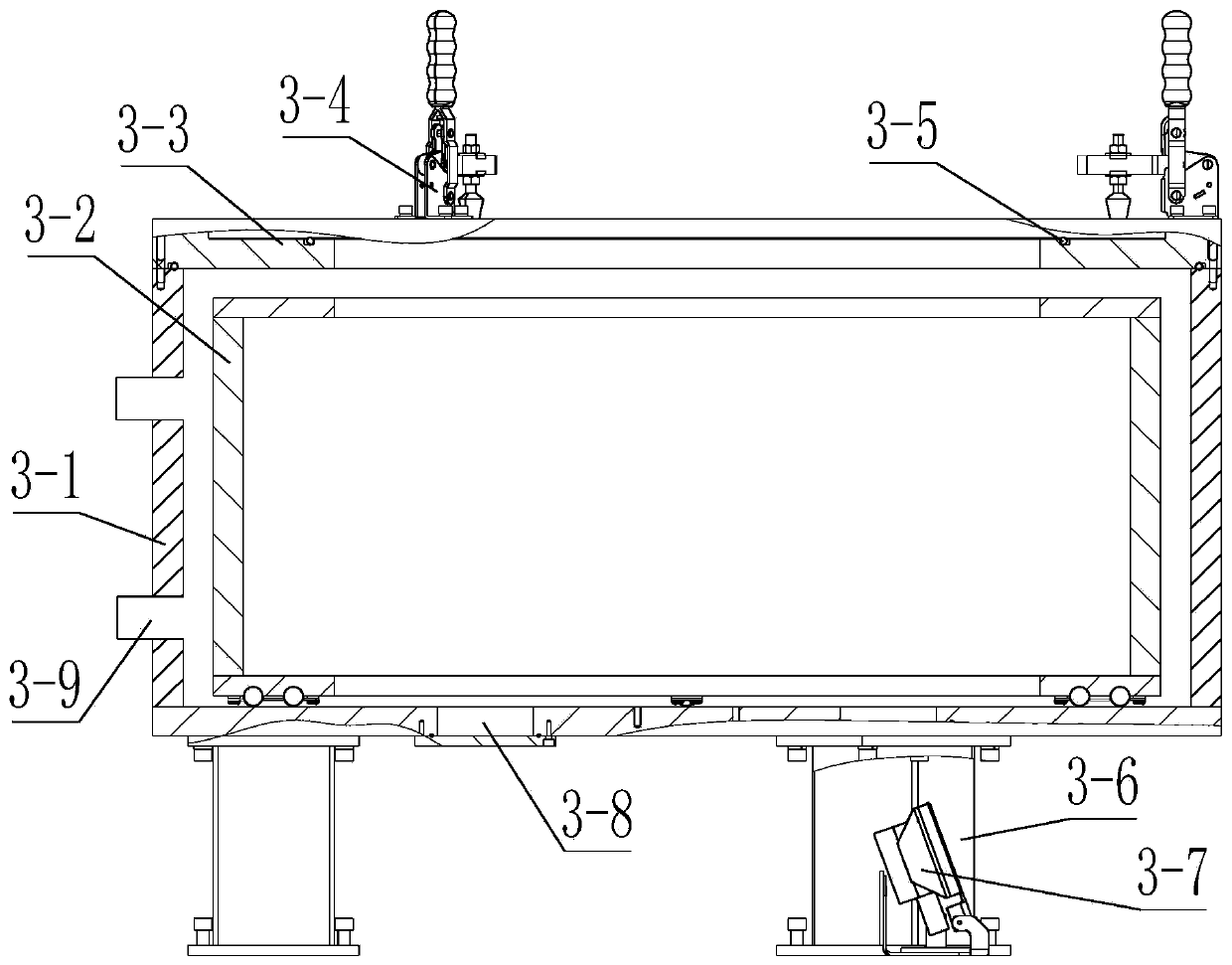 Cantilever type centrifugation supergravity casting device