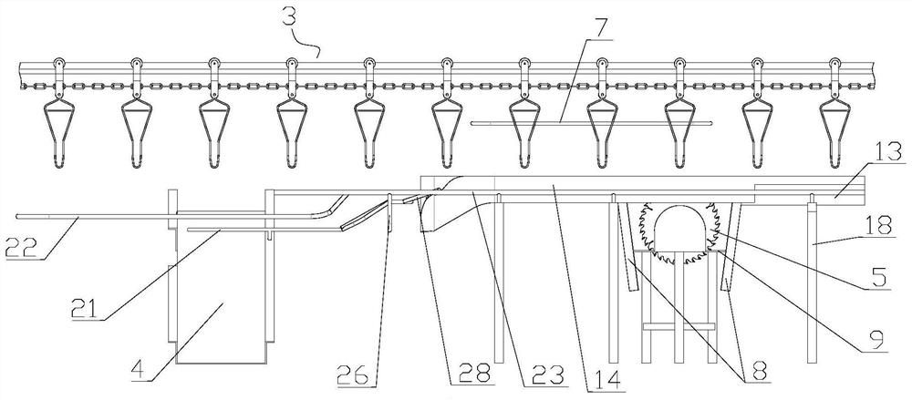 An automatic opening device for poultry division