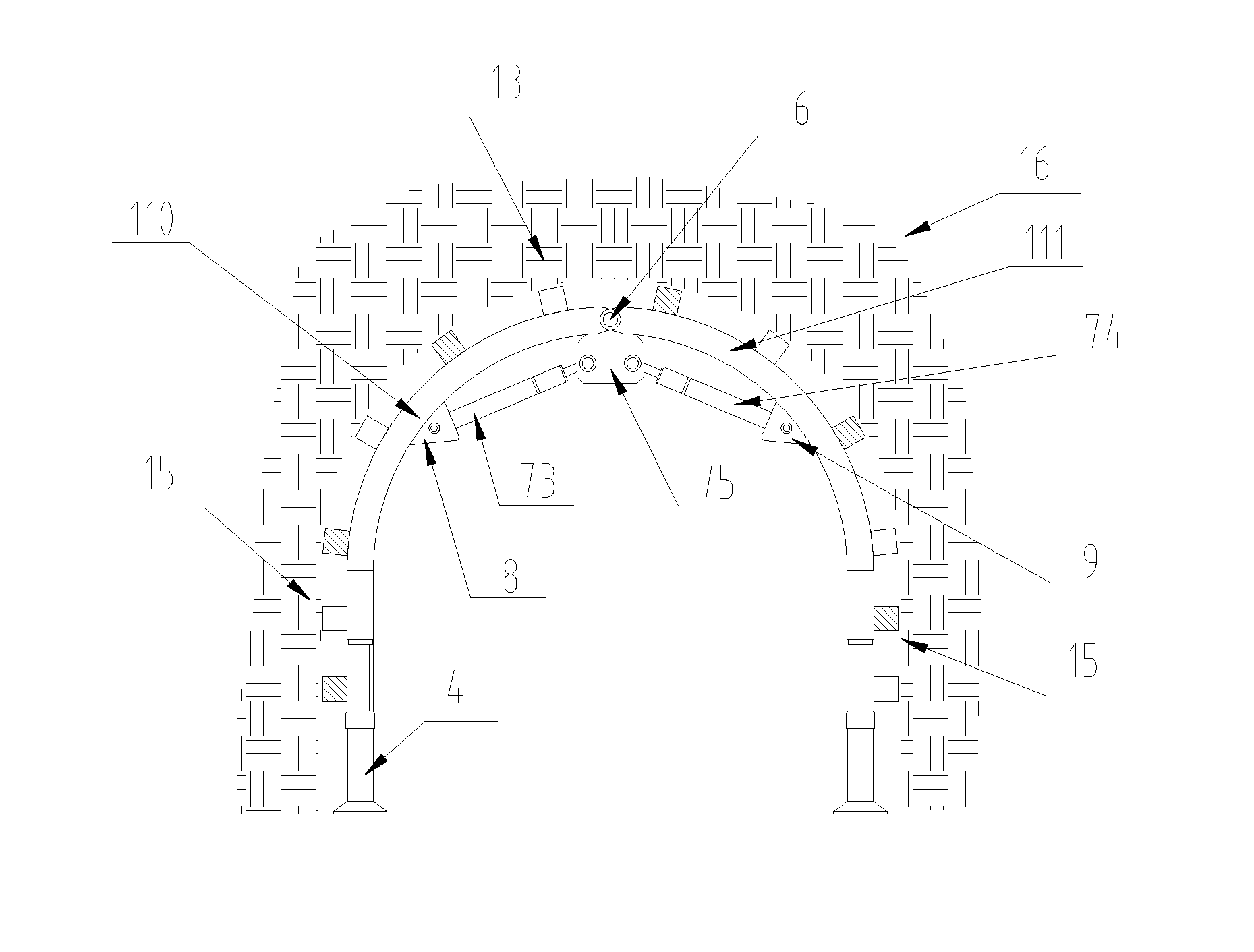 Self-moving tunnel support canopy