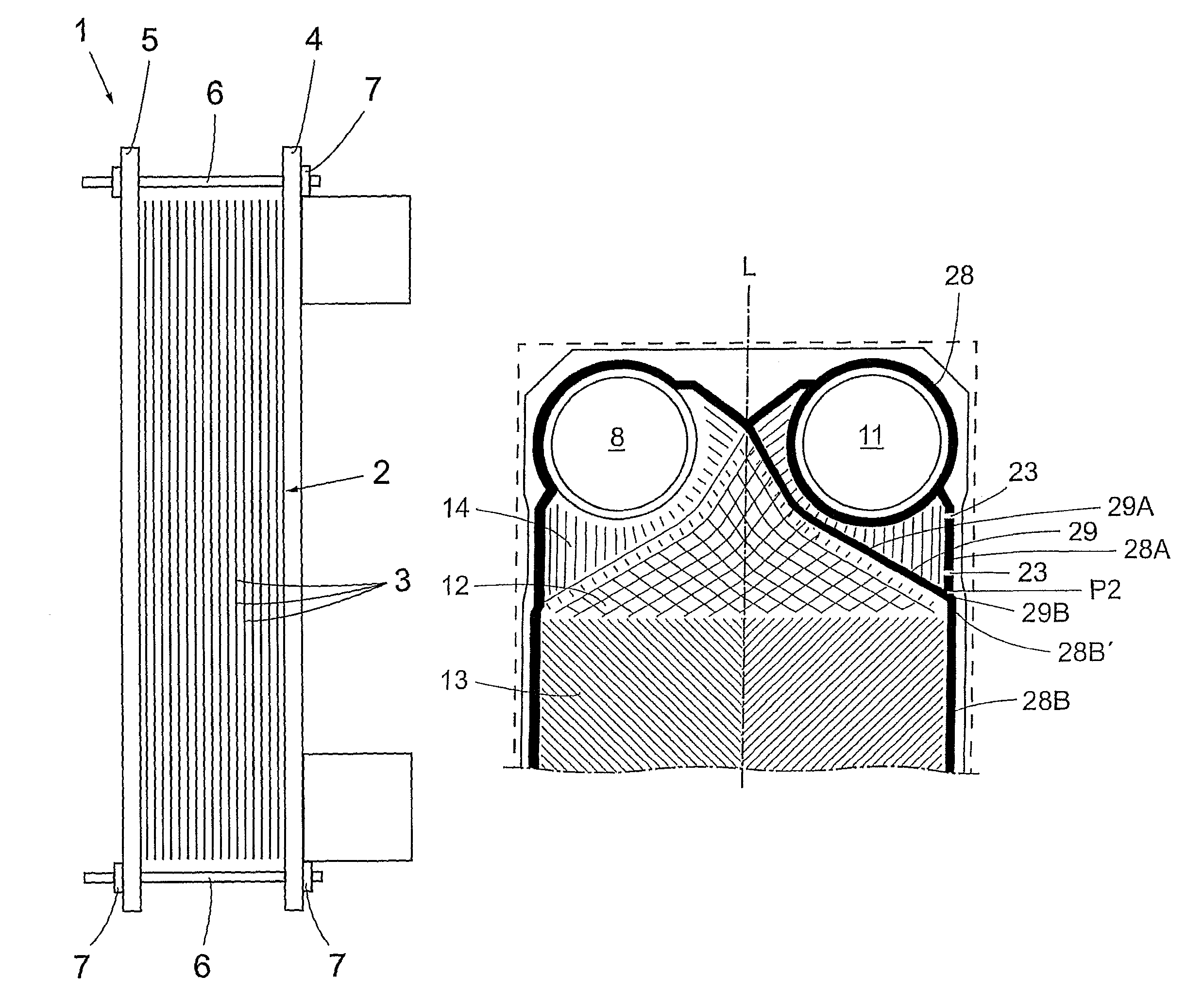 Plate and gasket for plate heat exchanger