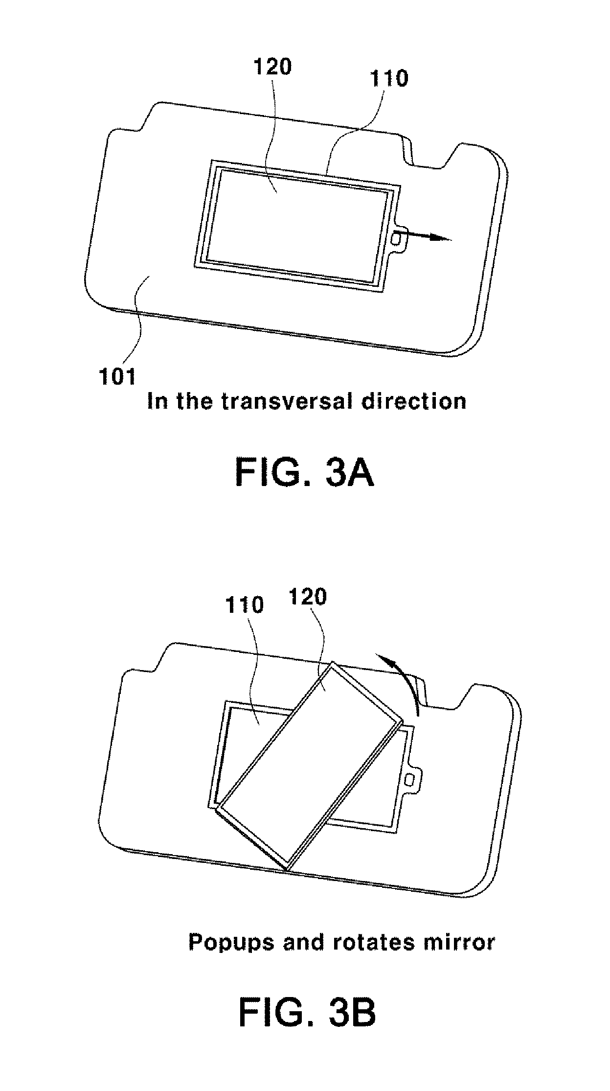 Rotatable sun visor mirror of vehicle