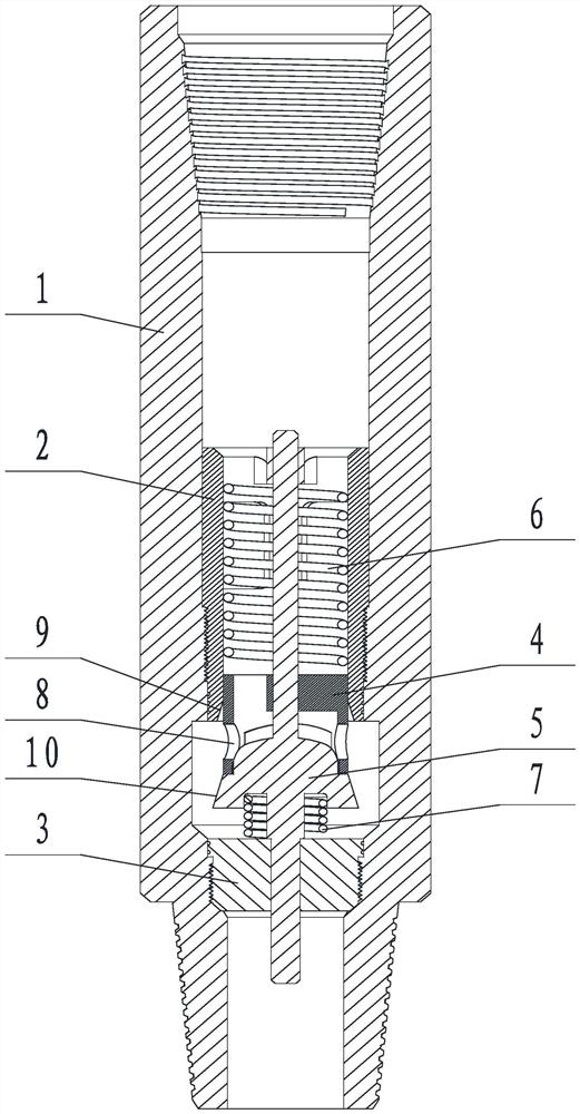 Erosion-resistant normally-open type inner blowout prevention valve