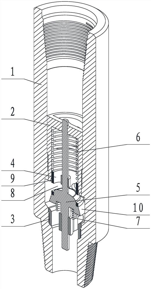 Erosion-resistant normally-open type inner blowout prevention valve