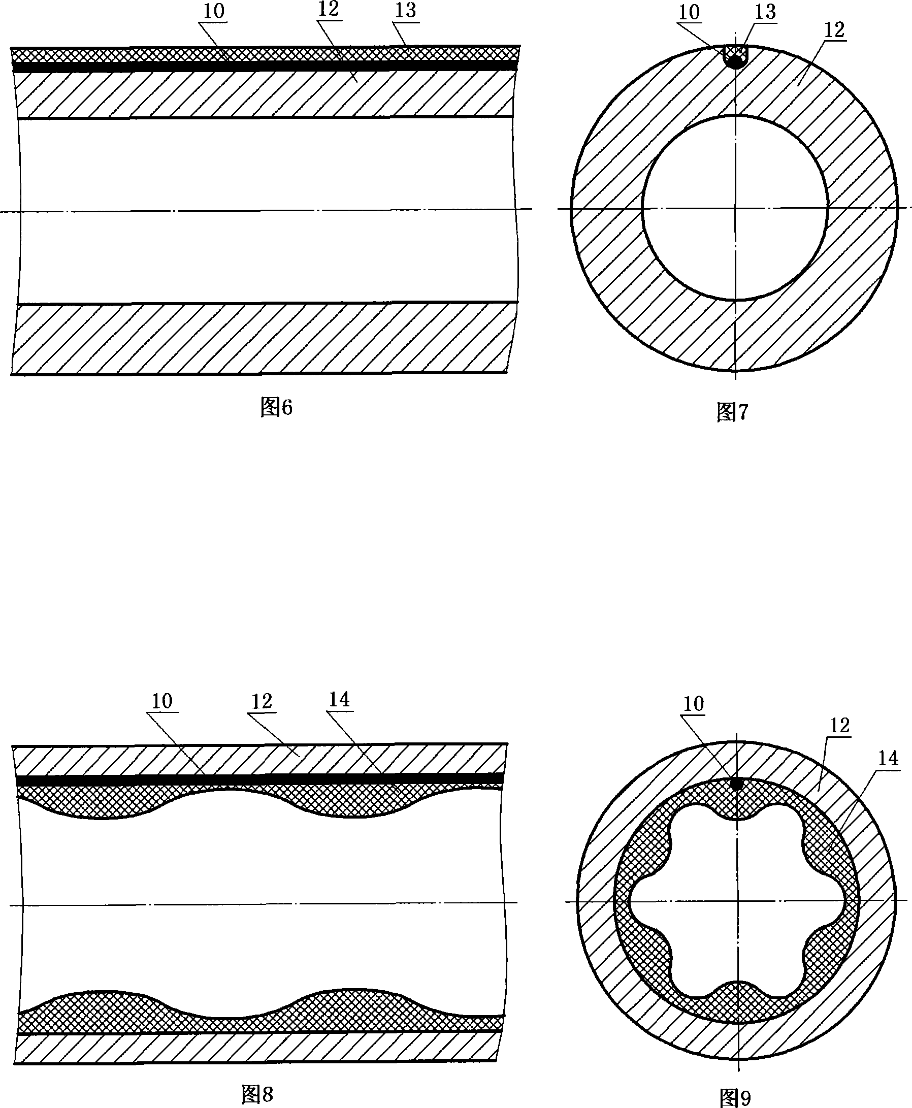 Near-bit logging data motor-passing wired transmission device