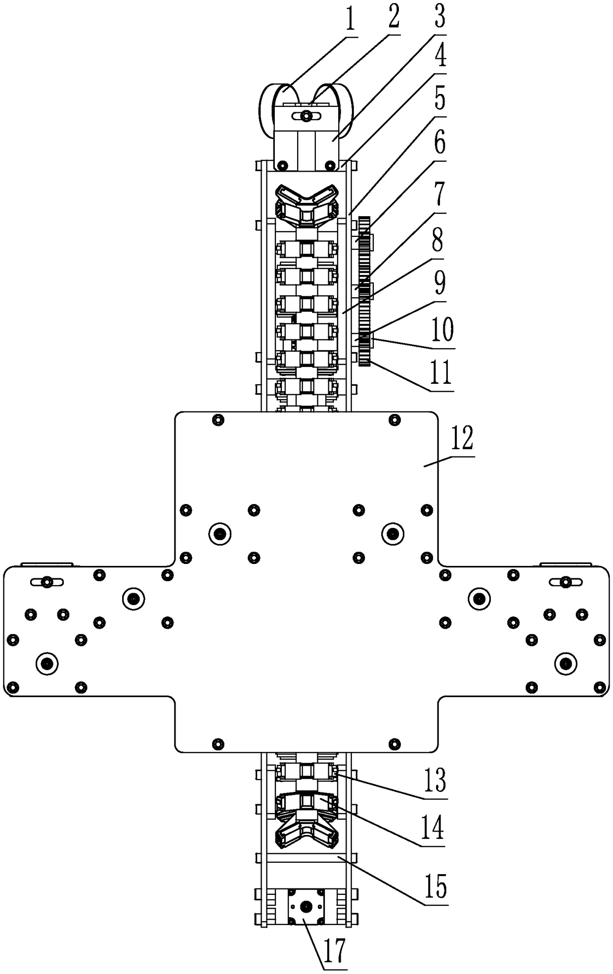 Monorail crawler-belt-type water cooling wall climbing detecting robot