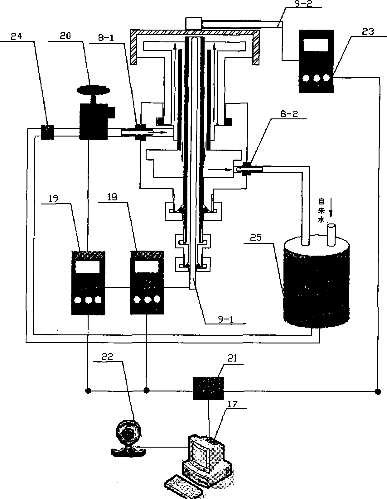 Substrate constant temperature technology for preparing direct current arc discharge PCVD diamond film