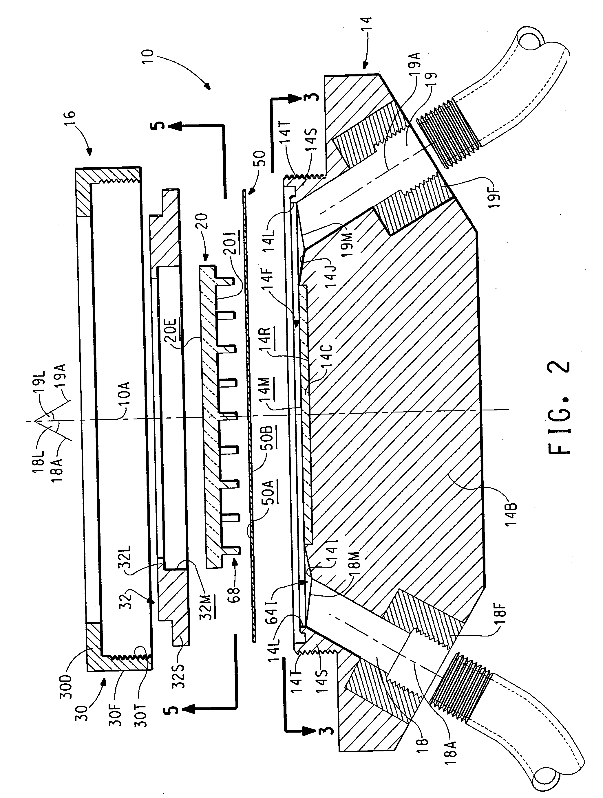 Liquid measurement cell having a pressurized air cavity therein