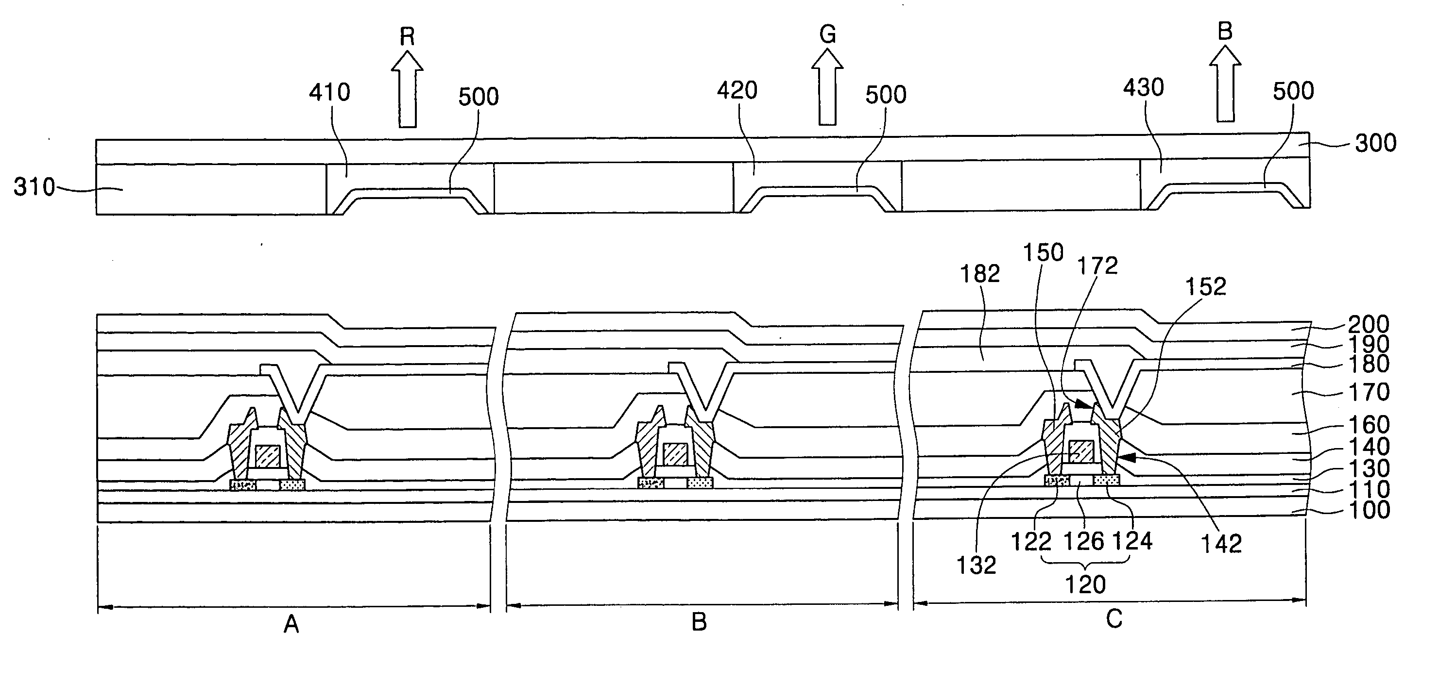 Full-color organic light emitting display and method of fabricating the same