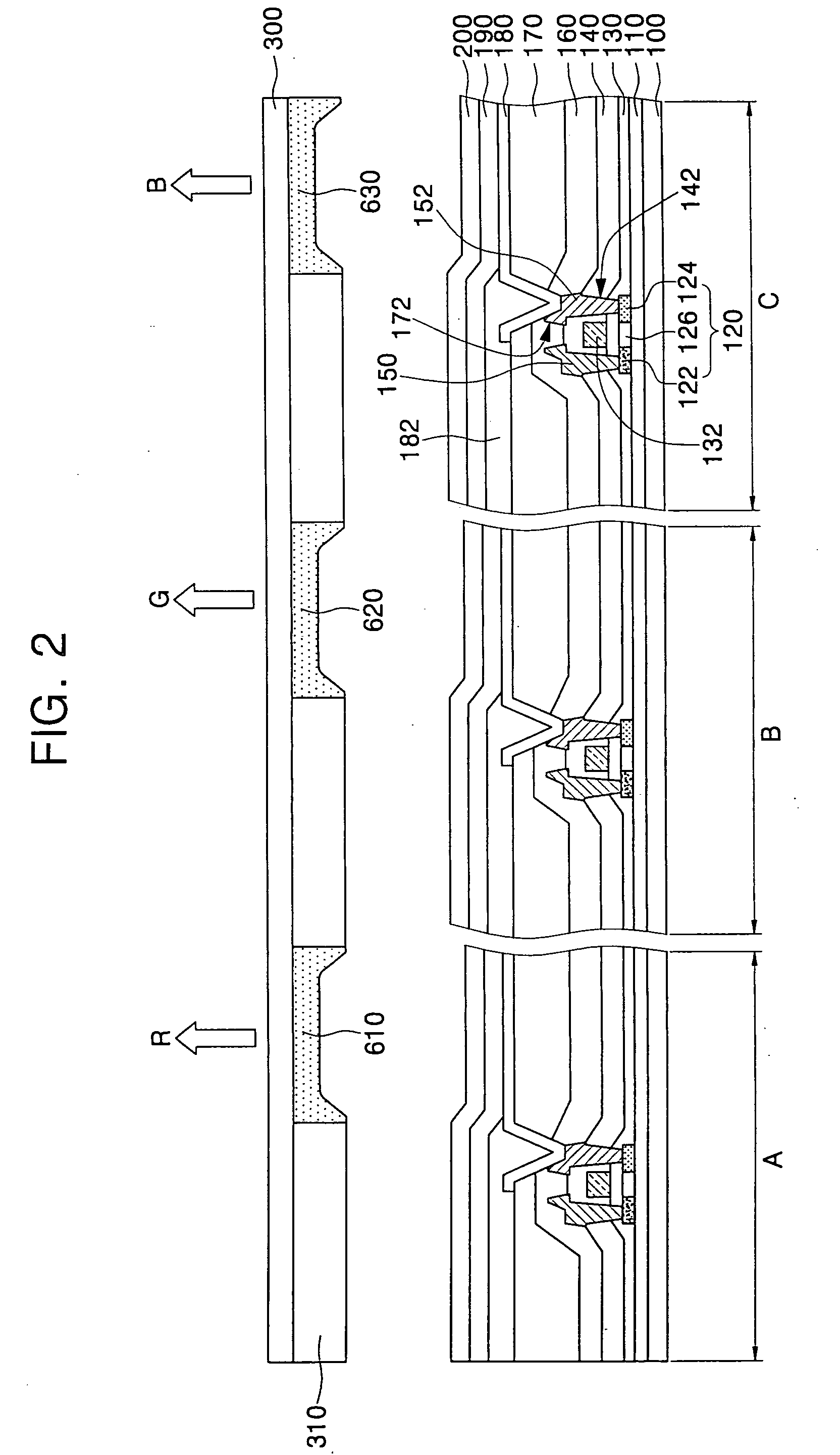 Full-color organic light emitting display and method of fabricating the same