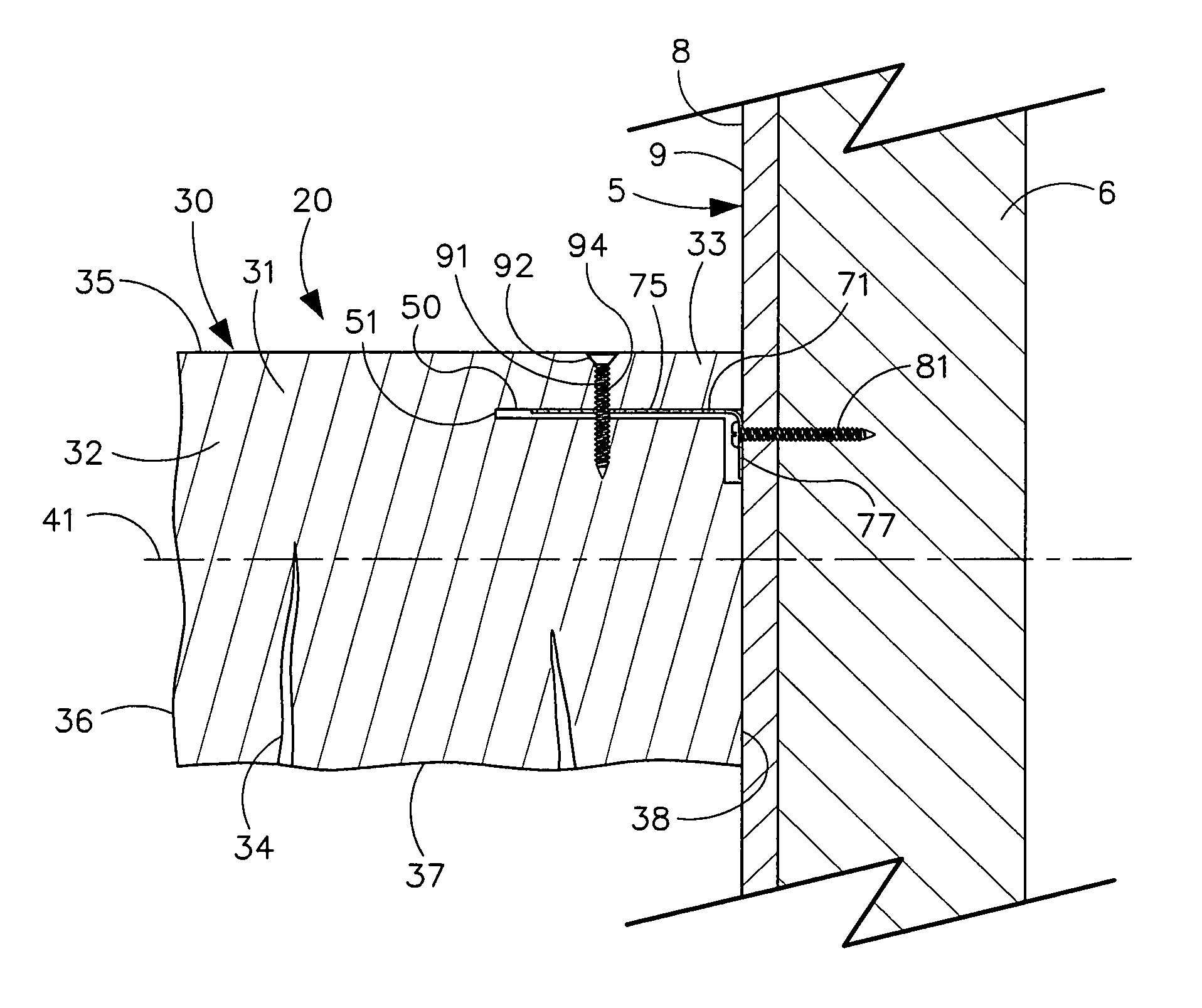 Mantel with hidden mounting assembly