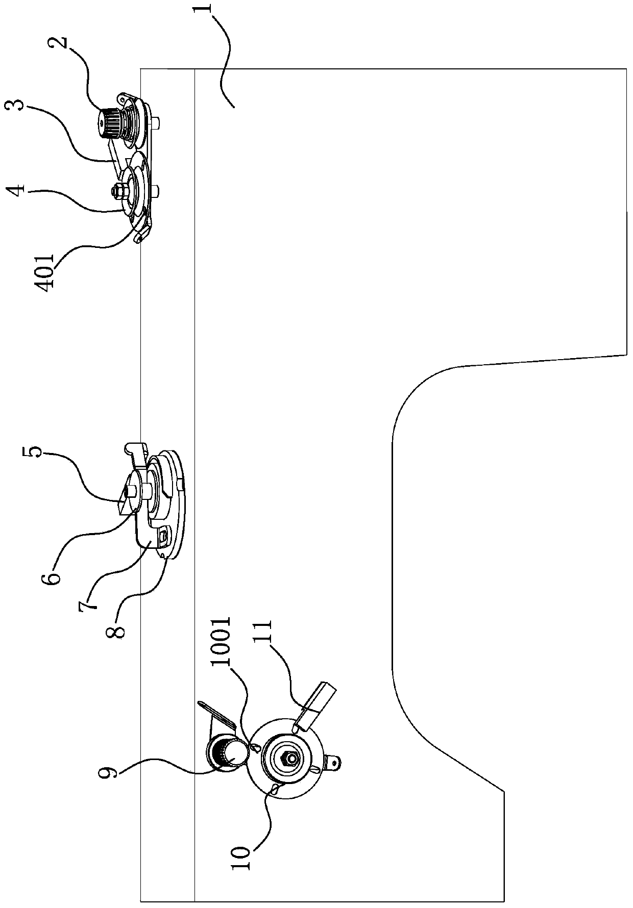 Base line allowance detection device for lock stitch sewing machine and detection method thereof