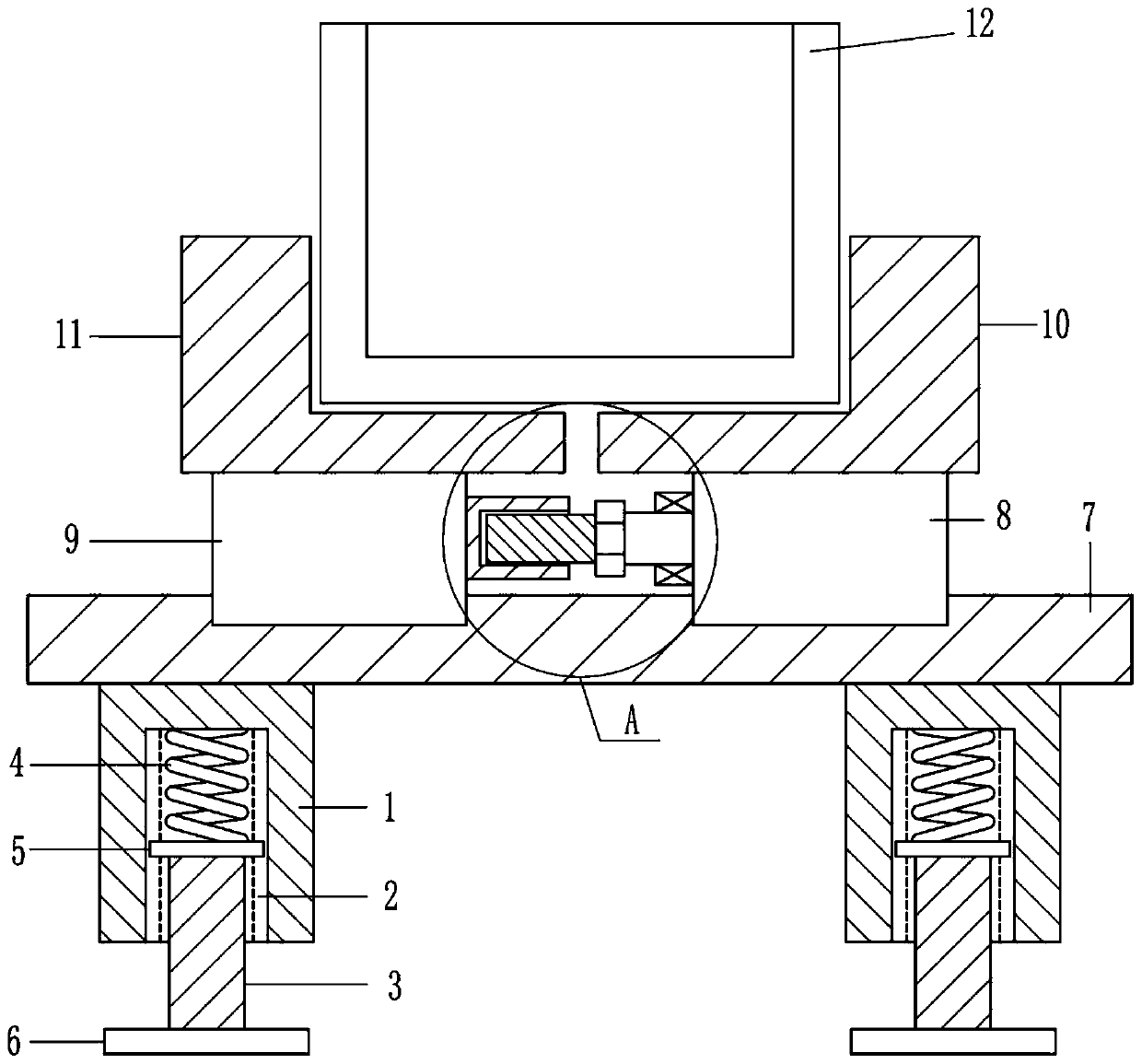 A pouring mold placement device for iron and steel manufacturing