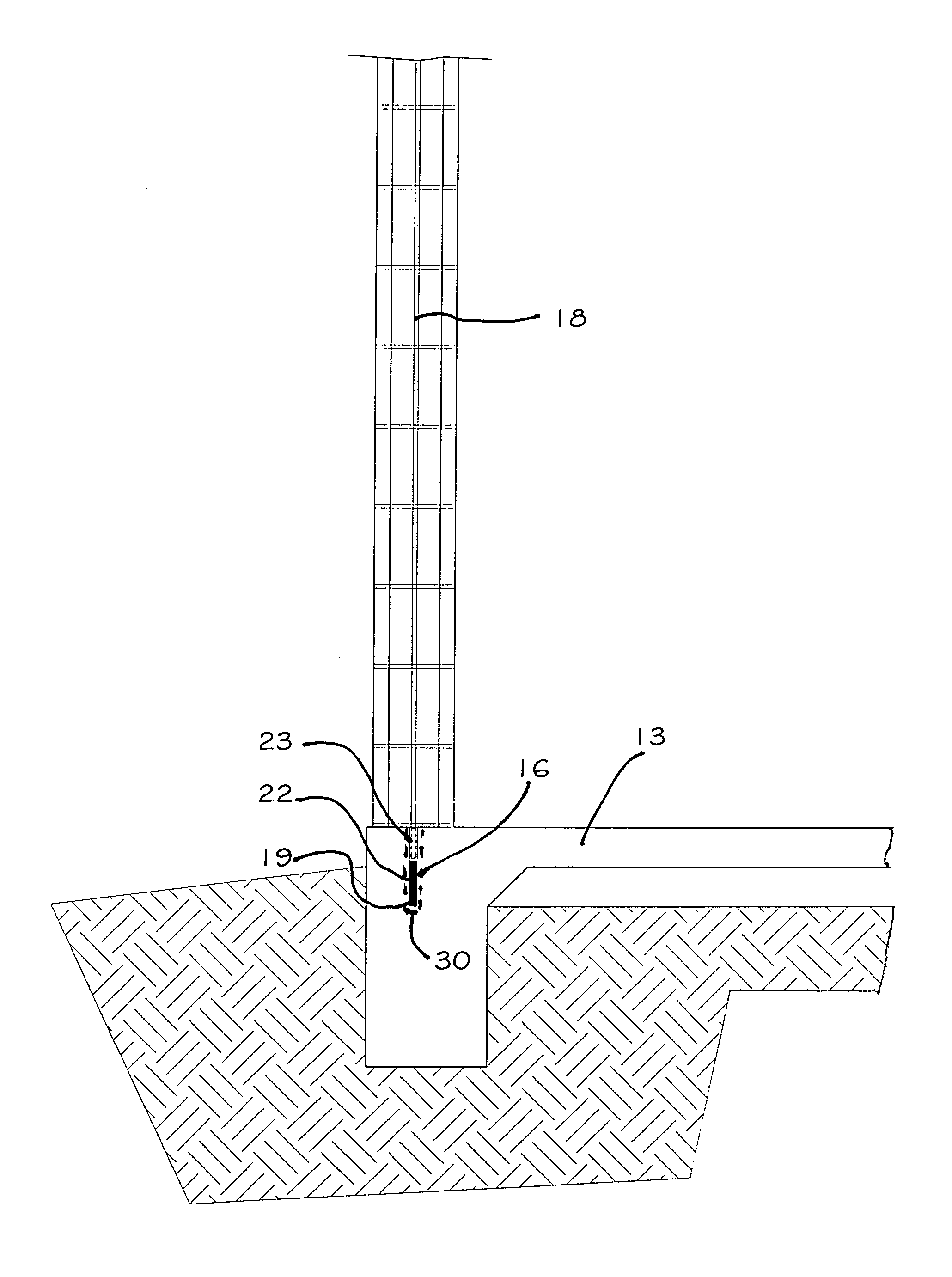 Masonry wall tension device and method for installing same