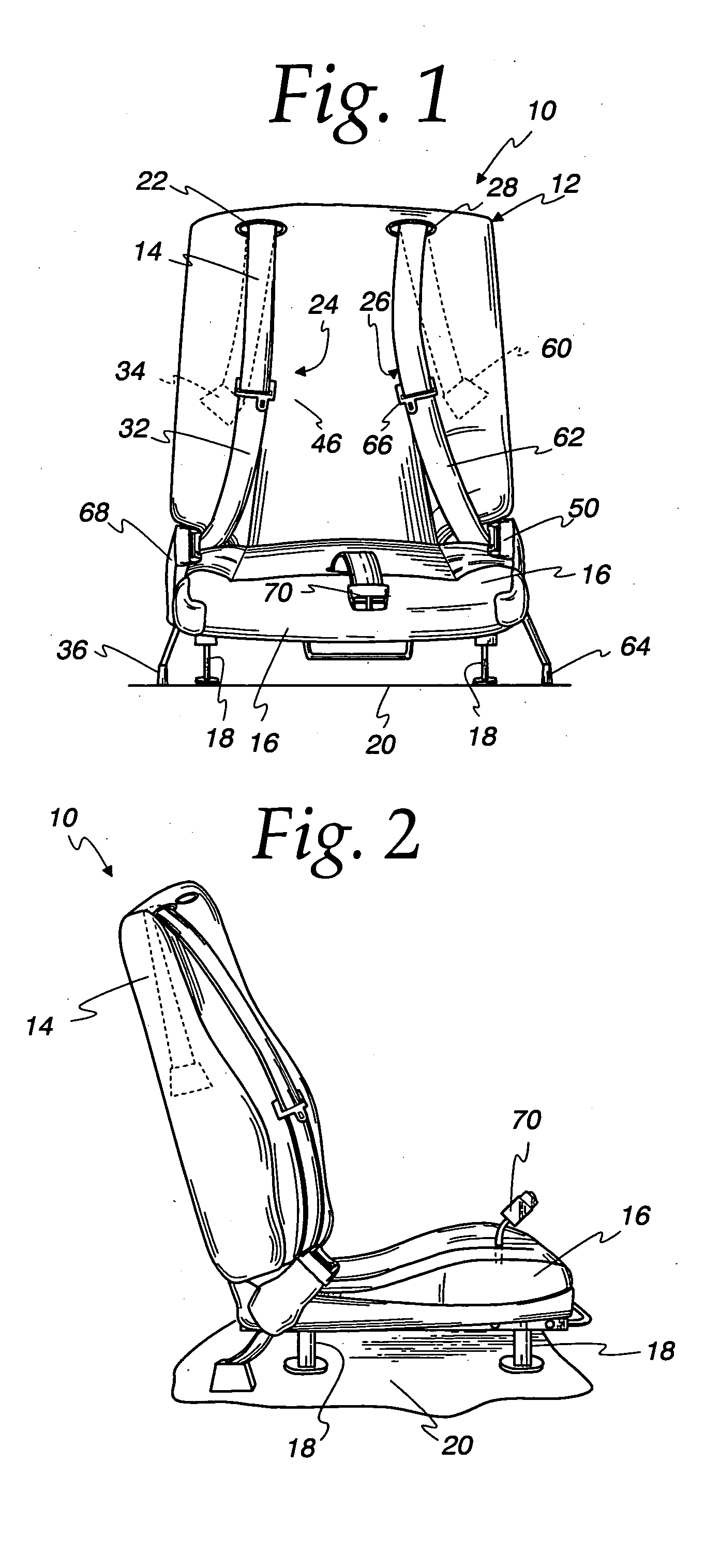 Configurable vehicle restraint system having variable anchor points