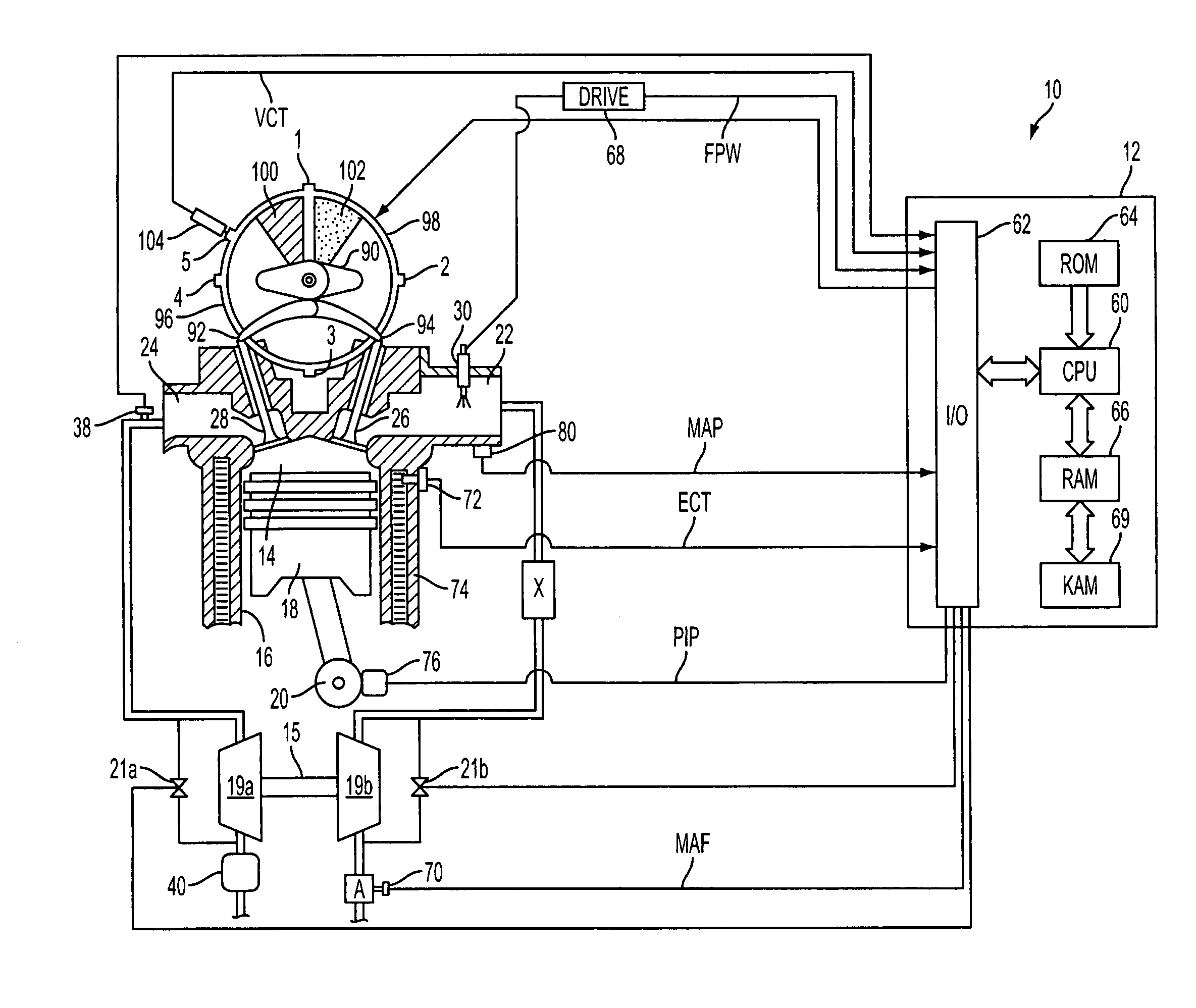 Variable intake valve and exhaust valve timing strategy for improving performance in a hydrogen fueled engine