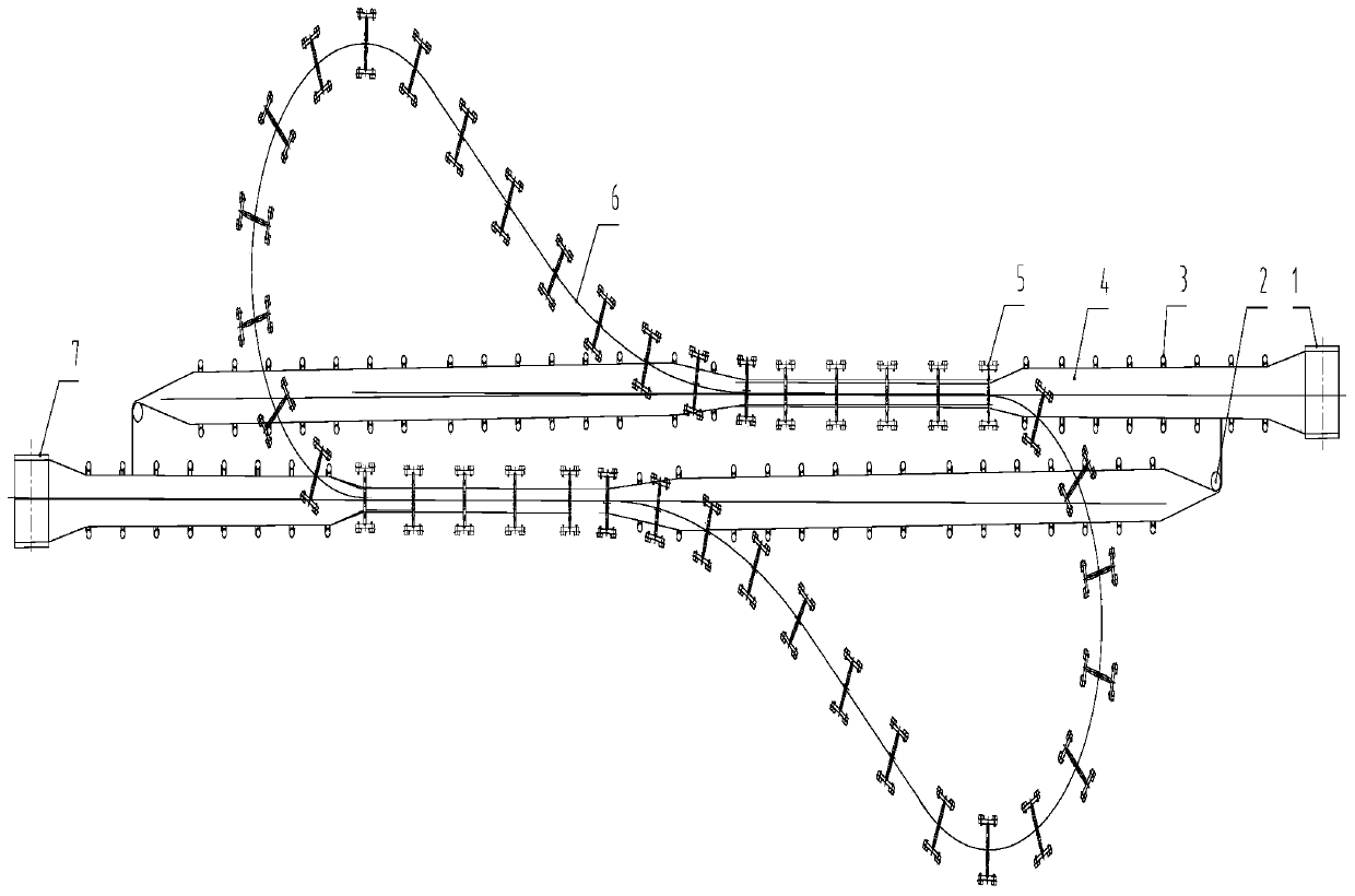 Novel low-resistance circular tube belt conveyor