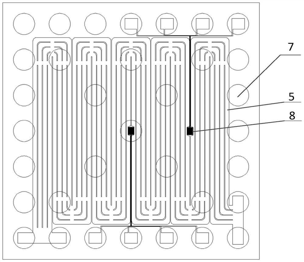 Flip heat source chip and preparation method and application method thereof