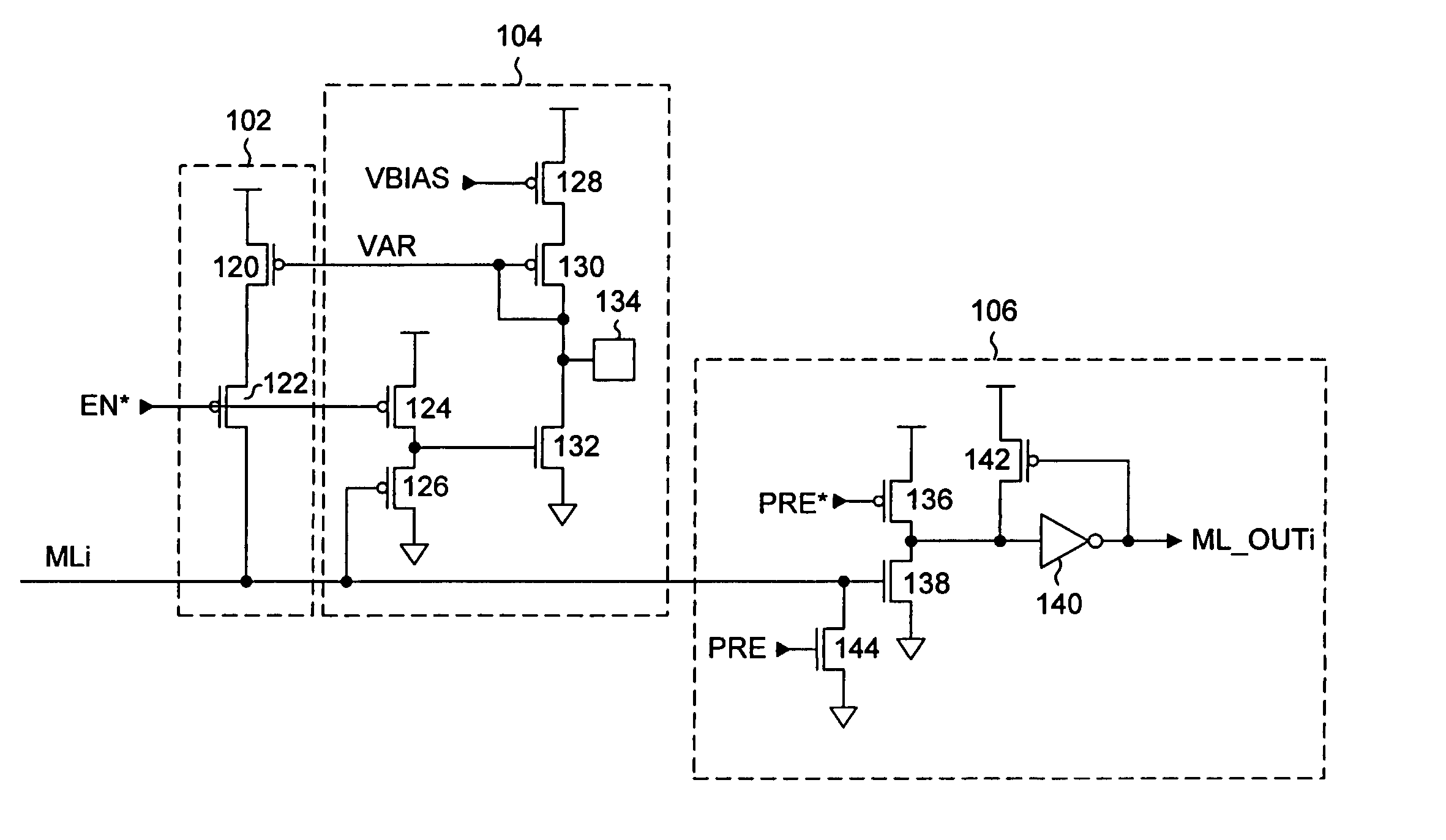 Mismatch-dependent power allocation technique for match-line sensing in content-addressable memories