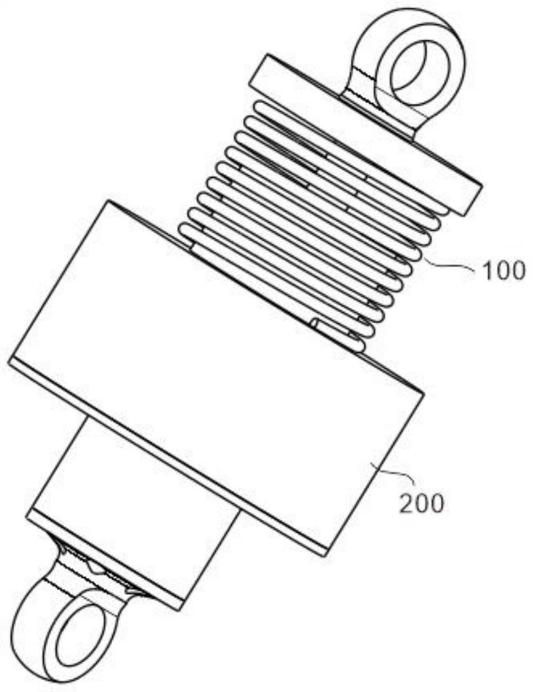 Hydraulic damping device for truck suspension