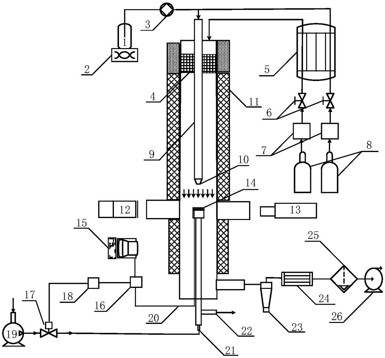 Device and method for measuring critical rebound speed of hot fly ash particle